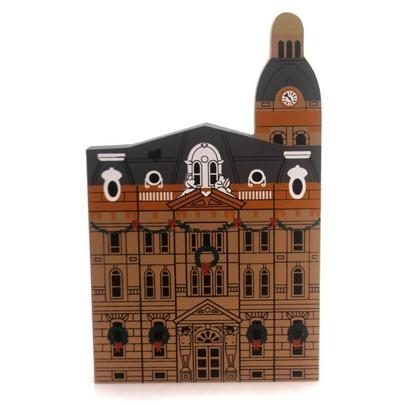 Cat's Meow Village 7.50In Wayne County Courthouse, Wood, Hometown Christmas 1992 9921