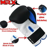 Boxing Gloves Fighting Training Combat Train Workout Sparring Grappling Durable Light Weight Adult Punch Bag Glove Muay Thai Punching Mitts Kickboxing MMA Gloves Men and Women Black White Blue 14oz