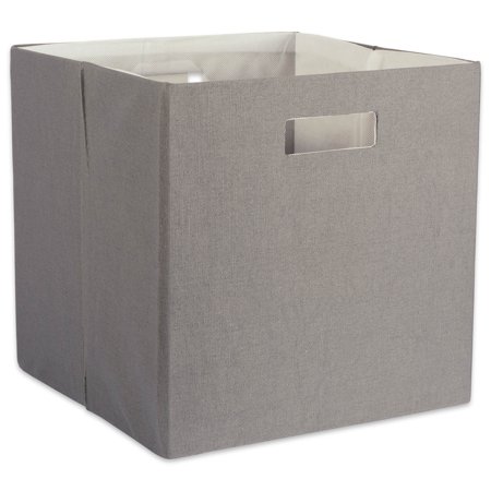 DII Hard Sided Collapsible Fabric Storage Container for Nursery, Offices, & Home Organization, Containers Are Made To Fit Standard Cube Organizers (11x11x11") - Solid Gray