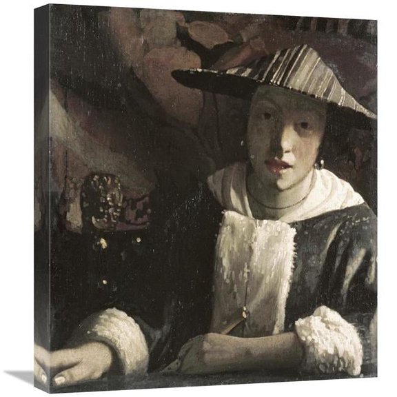 22 in. Girl with a Flute Art Print - Johannes Vermeer