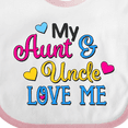 thumbnail image 4 of Inktastic My Aunt and Uncle Love Me with Hearts Boys or Girls Baby Bib, 4 of 4