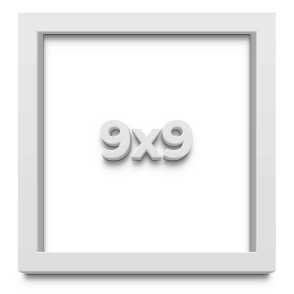 9x9 White Shadowbox Frame - Interior Size 9x9 by 1 Inches - Made to Display Items Up To 1 Inches Deep