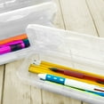 thumbnail image 6 of BAZIC Plastic Pencil Case 8" Storage Box, Clear Color, Translucent Organizer, 4-Pack, 6 of 7
