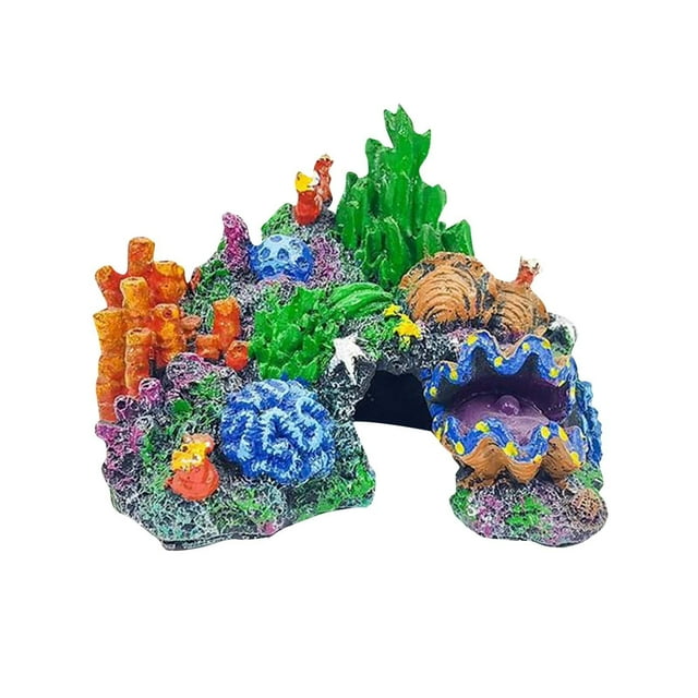 Décoration d'Aquarium Fond Corail Décoration de corail Imitation Pierre Résine Rocaille Ornement Résistant Ornement Spécial de Noël Ornement Brillant Ornement de Noël Brillant Fils Noël