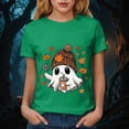 thumbnail image 5 of TOWED22 Womens Halloween Shirts Tshirts Spooky Season Ghost Vintage Graphic Tees Funny Crewneck Short Sleeve Tops(Green,XL), 5 of 8