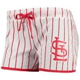 thumbnail image 2 of Women's Concepts Sport White St. Louis Cardinals Vigor Pinstripe Sleep Shorts, 2 of 3