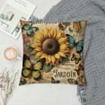 thumbnail image 2 of COMIO  Sunflower Decorative Throw Pillow Covers Cushion Case, Vintage Sunflowers Butterflies Farmhouse Pillowcase Cozy Pillow Cover for Couch Sofa Bed Garden Chair Car White, 2 of 5