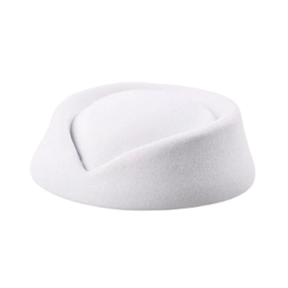 Satingcolo Women Elegant Pillbox Fascinator Hat, Vintage Air Hostess Cocktail Party Wedding Fashion Mini Hat,White One Size