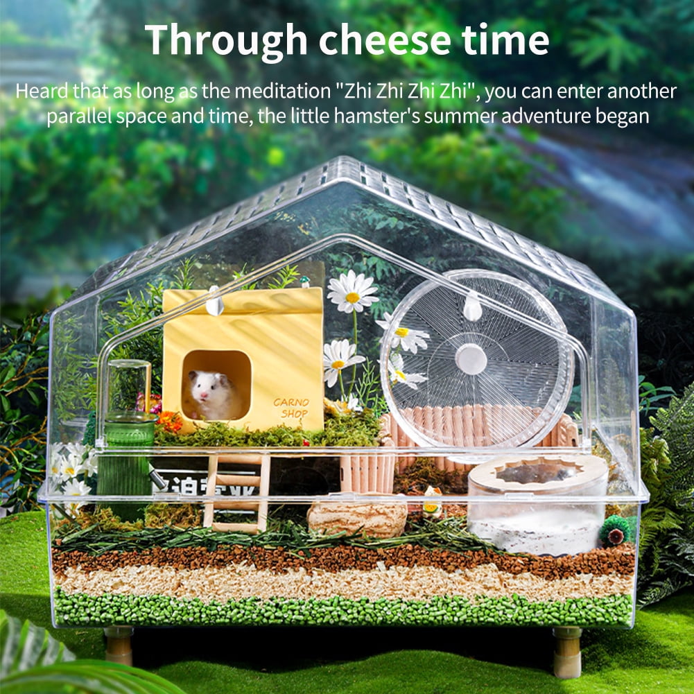 Shop-Shaped Ceramic Hamster Hideout, Summer Cooling Products, Small Pet Habitat Decor for Gerbils, Mice and Hamster