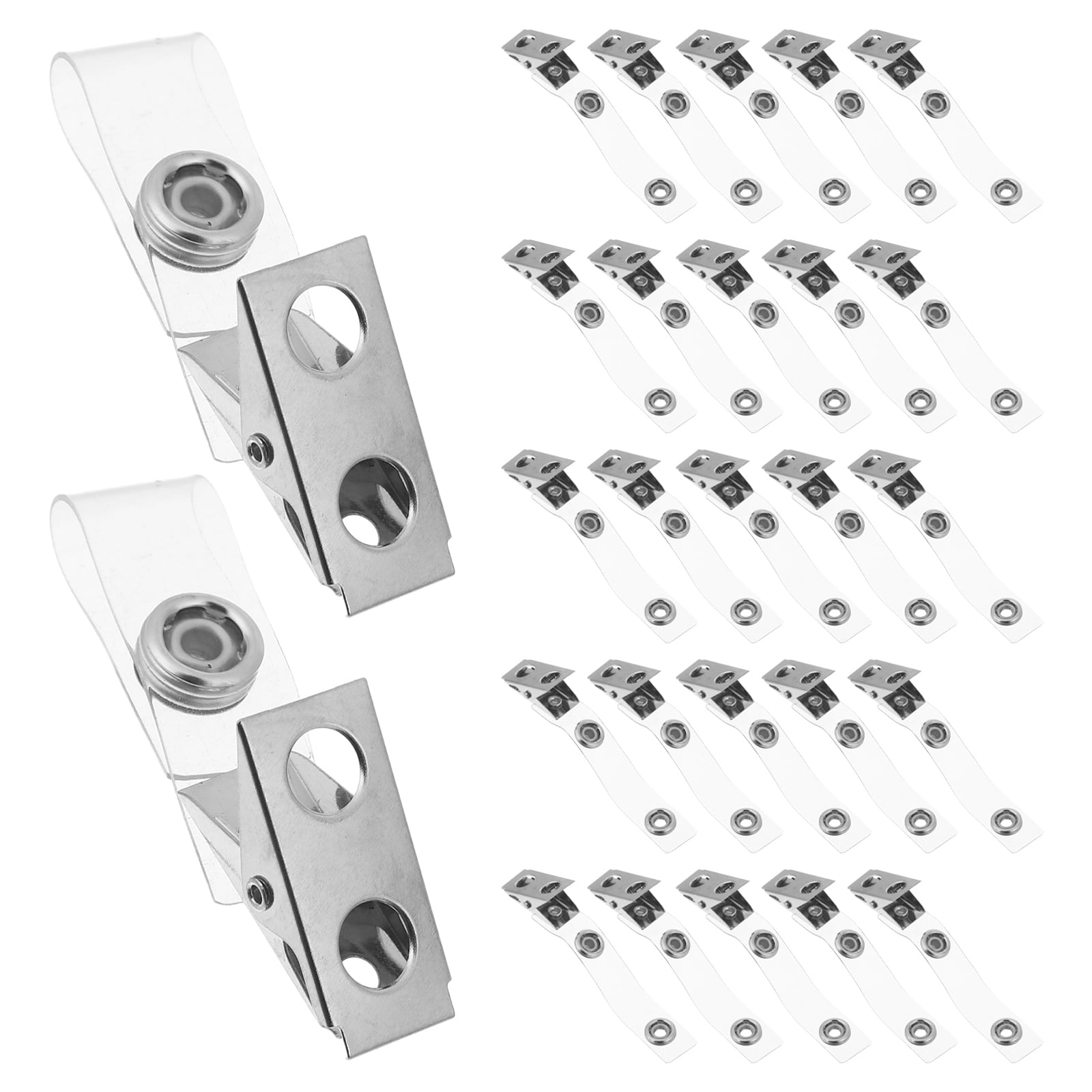 TABLZONE 120Pcs Vertical Badge Holders with Plastic and Metal Clips for Secure Office and Event Use