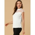 thumbnail image 4 of INSPIRE CHIC Women's Mesh Panel Top Round Neck Keyhole Sleeveless Blouse, 4 of 6