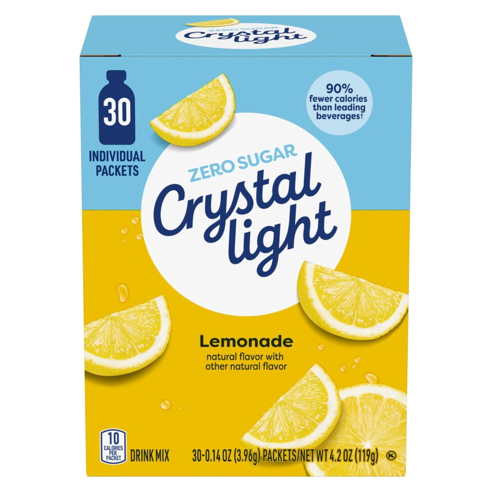 Crystal Light Zero Sugar Lemonade Drink Mix Packets 30 ct - 3 Pack