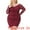 Burgundy, variant on Unique Bargains Women's Plus Size Bodycon Mesh Stretchy Ruched Pencil Mini Dress 1X Black