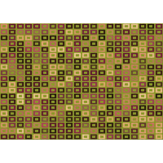 Ahgly Company Indoor Rectangle Patterned Pistachio Green Area Rugs, 7' x 9'