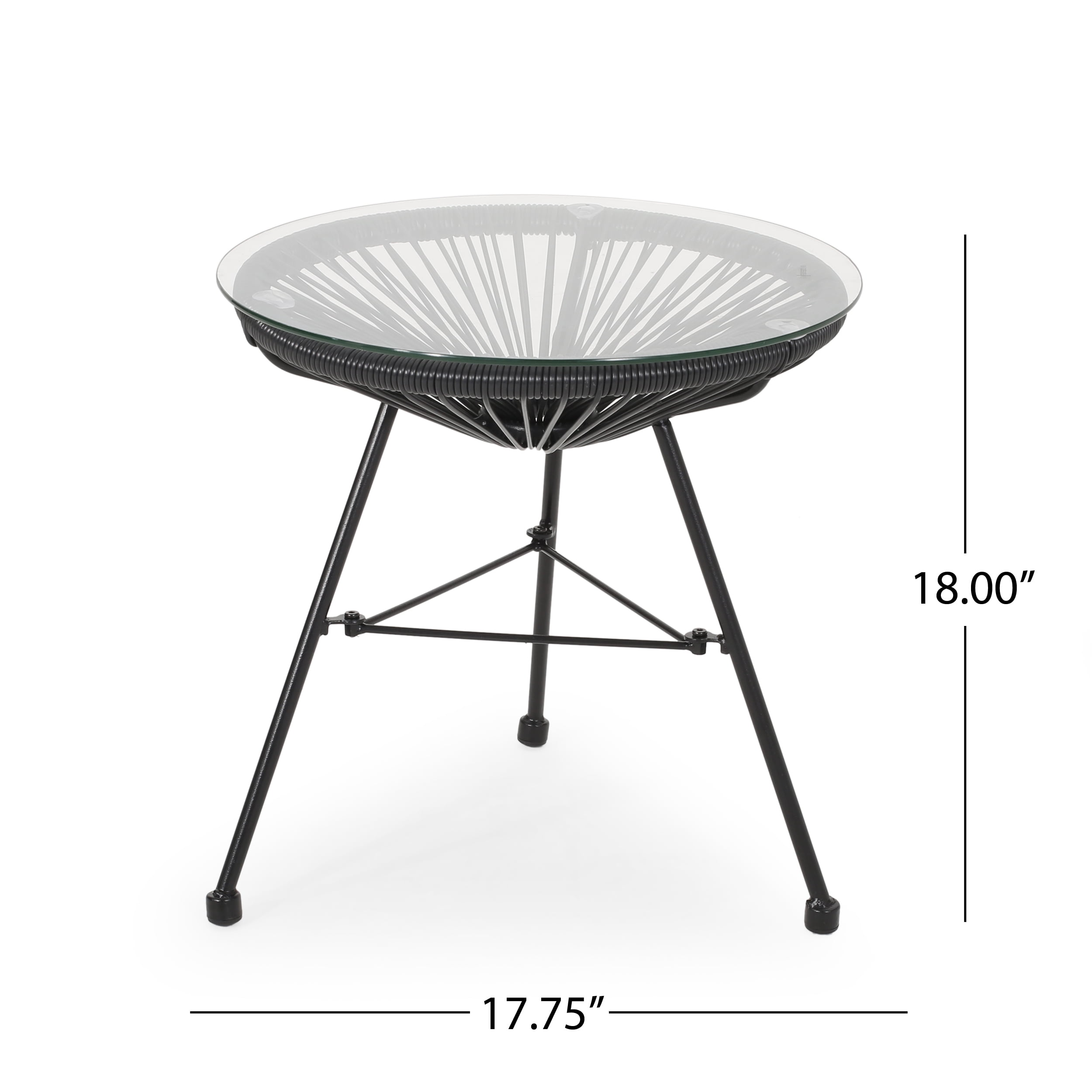 Hayk Outdoor Modern 2 Seater Faux Rattan Chat Set, Black