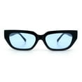 thumbnail image 5 of Womens Classic Mod Rectangular Cat Eye Plastic Fashion Sunglasses Black - Blue, 5 of 8
