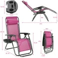 thumbnail image 7 of Zero Gravity Chair Patio Chairs Set of 2 Lawn Chair Outdoor Chair Anti Recliner Chair Deck Chairs Folding Lounge Chair Camping Chairs Beach Chairs Pool Chair，Red, 7 of 7