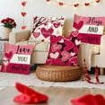 thumbnail image 5 of Kugisaki Valentines Day Decor-Throw Pillow Covers 18x18 in Set of 4,Valentine Pillow Case with Red Heart for Large Couch Sofa Home Holiday Decorations, 5 of 6