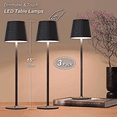 thumbnail image 4 of Postlucky 3 Pack 15" Cordless Table Lamp with Touch Dimmer, USB, LED, Matte Black, 4 of 11