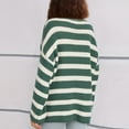 thumbnail image 4 of Women's Oversized Striped Knit Sweater Soft Chunky Pullover with Long Sleeves, Casual Loose Fit, 4 of 5