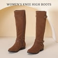 thumbnail image 4 of Botas hasta la rodilla Ruiee para mujer, elegantes, puntera redonda, color canela, 4 of 6