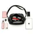 thumbnail image 5 of FIDAC Women's Shoulder Bag PU Leather Solid Multi Pocket Crossbody Bag, Black, 1-Piece, 5 of 10