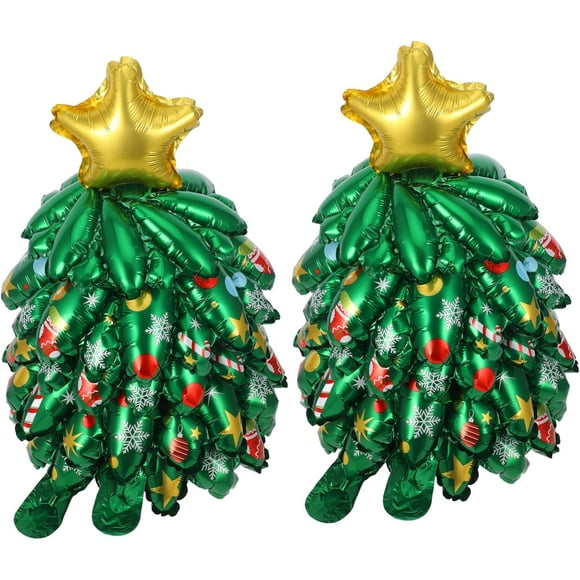 2pcs Inflatable Christmas Tree Outdoor Christmas Decorations Christmas Trees Christmas Outdoor Decor Tabletop Christmas Tree Blow up Yard Decor Inflatable Tree Aluminum Film Green