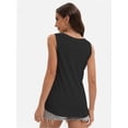 thumbnail image 3 of 3-pack Black&Deep pink&White Womens Tank Tops V Neck Summer Trendy Casual Loose Fit Flowy Sleeveless Shirts, 3 of 6
