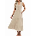 thumbnail image 2 of Womens Summer Maxi Dresses Flowy V Neck Sleeveless Swing Casual Beach Sundress with Pockets Color XL, 2 of 9
