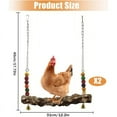thumbnail image 7 of 2 Pack Chicken Bird Swing,Natural Wooden Swing Toys,Wood Stand for Chick,Safe Chicken Coop Accessories for Bird,Parrot, 7 of 7