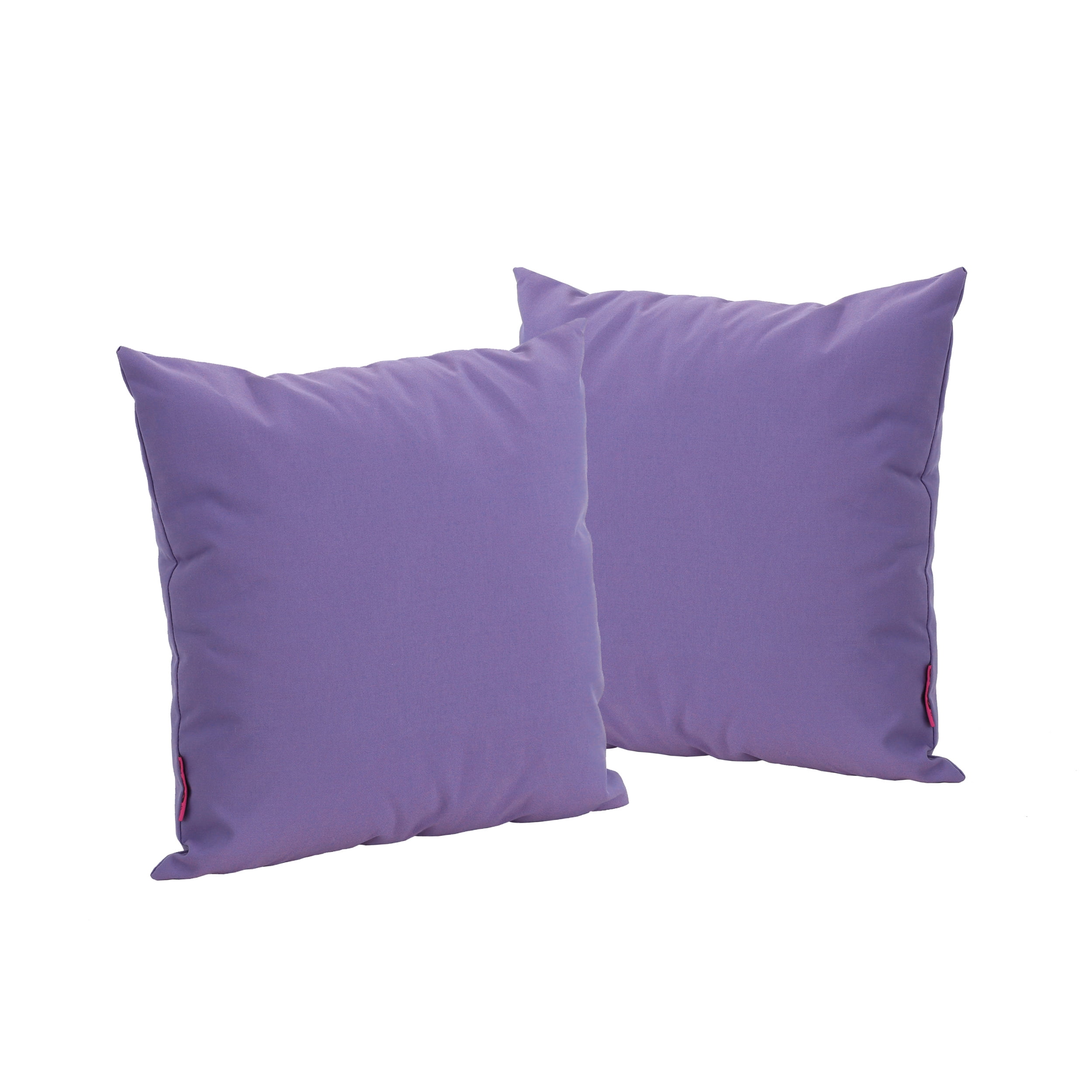 Esme Outdoor Water Resistant Square Throw Pillow, Set of 2, Purple, 18