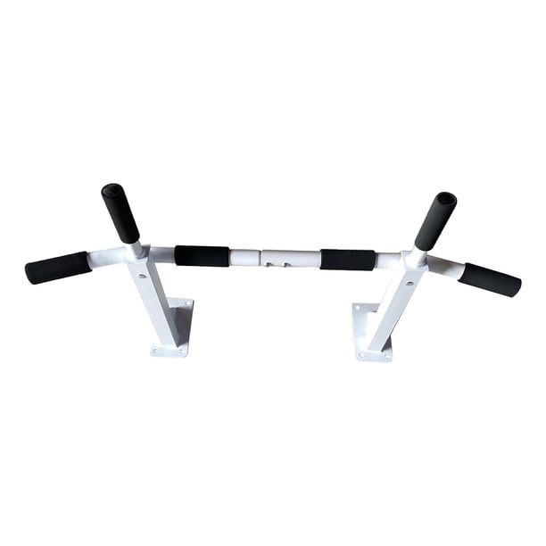 Barra de dominadas para puerta, equipo de fitness, barra de dominadas montada en la pared blanco
