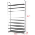 thumbnail image 4 of Zeeyh 50 Pair 10 Tier Space Saving Storage Organizer Shoes Tower Rack, Gray, 4 of 7