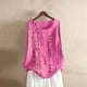 thumbnail image 2 of Vestidos Casuales Para Mujer, Blusas De Mujer De Moda Blusa de lino sin mangas con botones bordados para mujer, talla grande, 2 of 3