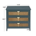 thumbnail image 5 of UBesGoo 3-Drawer Dresser Green, Natural Rattan & MDF Bedroom Storage Solution, 5 of 16
