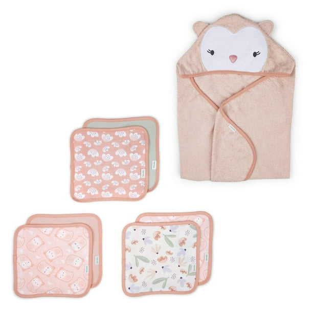 Set De Toalla y Toallitas De Limpieza Para Bebé Ingenuity 13015 salmon 9999-SIN TAMAÑO