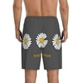 thumbnail image 3 of Bixox Men's Keep Life Simple Daisy Flower printed lightweight casual shorts, soft sleep shorts with pockets., 3 of 7