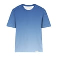 thumbnail image 5 of Hxshgdsn Womens Short Sleeve T Shirt Trendy Gradient Print Crew Neck Casual Summer Pullover TopBlue 2/5XL）, 5 of 5