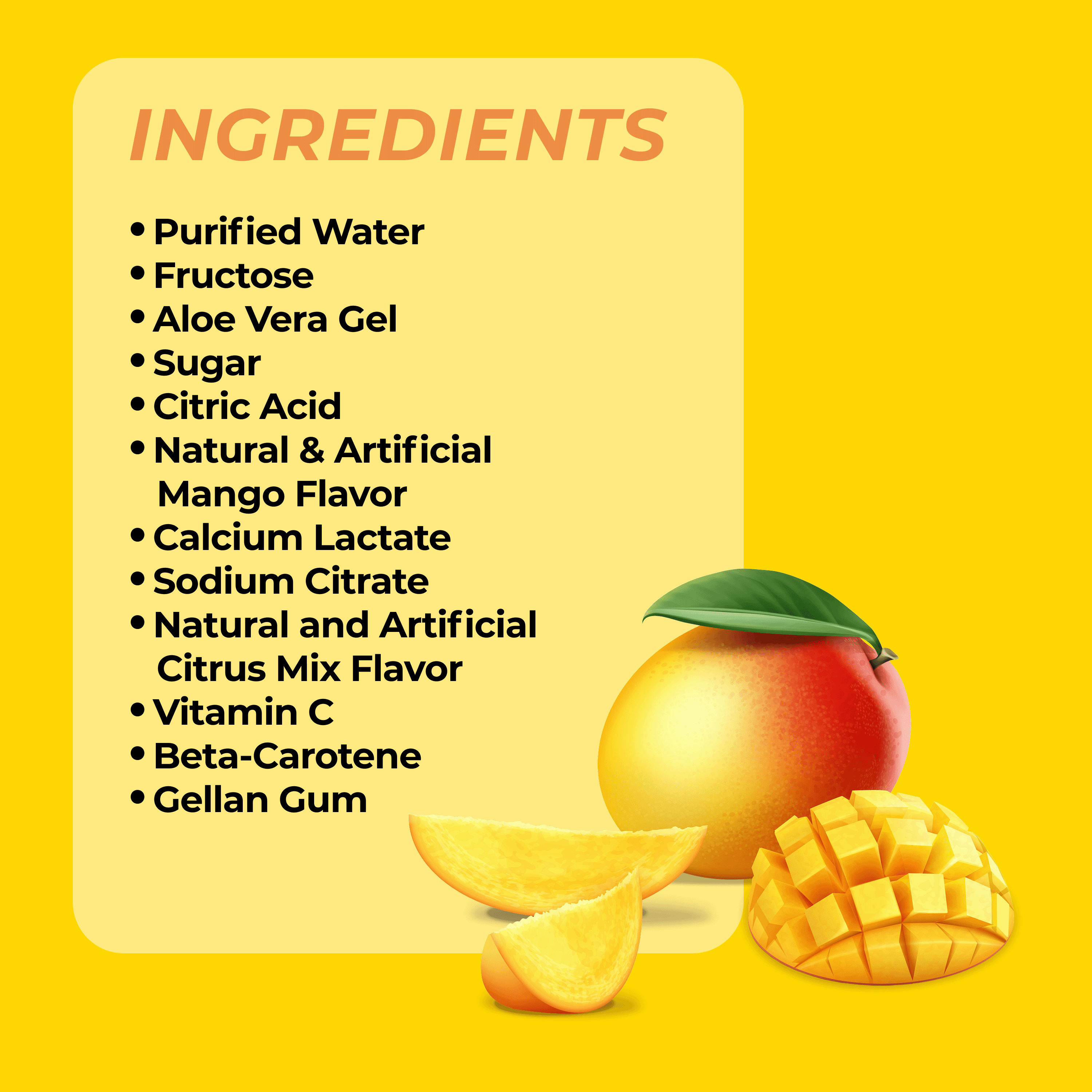 Aloevine Mango Aloe Vera Drink with Aloe Pulp, 16.9 fl oz, 10 Count Bottles