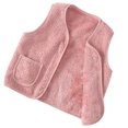 thumbnail image 4 of Chaleco polar rosa para niños y niñas, chaqueta sin mangas con cremallera suave y cálida para otoño e invierno, ropa de abrigo con bolsillos de 130cm, 4 of 5