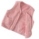 thumbnail image 4 of Chaleco polar rosa para niños y niñas, chaqueta sin mangas con cremallera suave y cálida para otoño e invierno, prendas de vestir exteriores con bolsillos de 80cm, 4 of 5