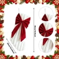thumbnail image 3 of Velvet Christmas Stocking with Large Decorative Bow Striped Plush Velvet Christmas Stocking for Fireplace Elegant Holiday Festival Party Ornament, 3 of 9
