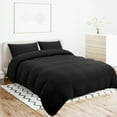 thumbnail image 4 of Unique Bargains 100% Microfiber Soft 3 Pieces Duvet Cover Set King Black, 4 of 8