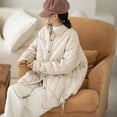 thumbnail image 3 of Chaqueta de plumón de pato gris con diseño de cordón de color sólido con solapa informal de terciopelo de moda de otoño e invierno, 3 of 6