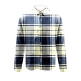 thumbnail image 4 of lcziwo Back to College Sale Men's Plaid Shirt Long Sleeve Button Down Shirts Casual Muscle Fit Lapel Blouse Outdoor Work Tops Vacation Outfits, 4 of 6