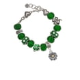 thumbnail image 2 of Delight Jewelry Two-tone Daisy Flower - Green Irish Luck Bead Charm Bracelet, 7.5", 2 of 4