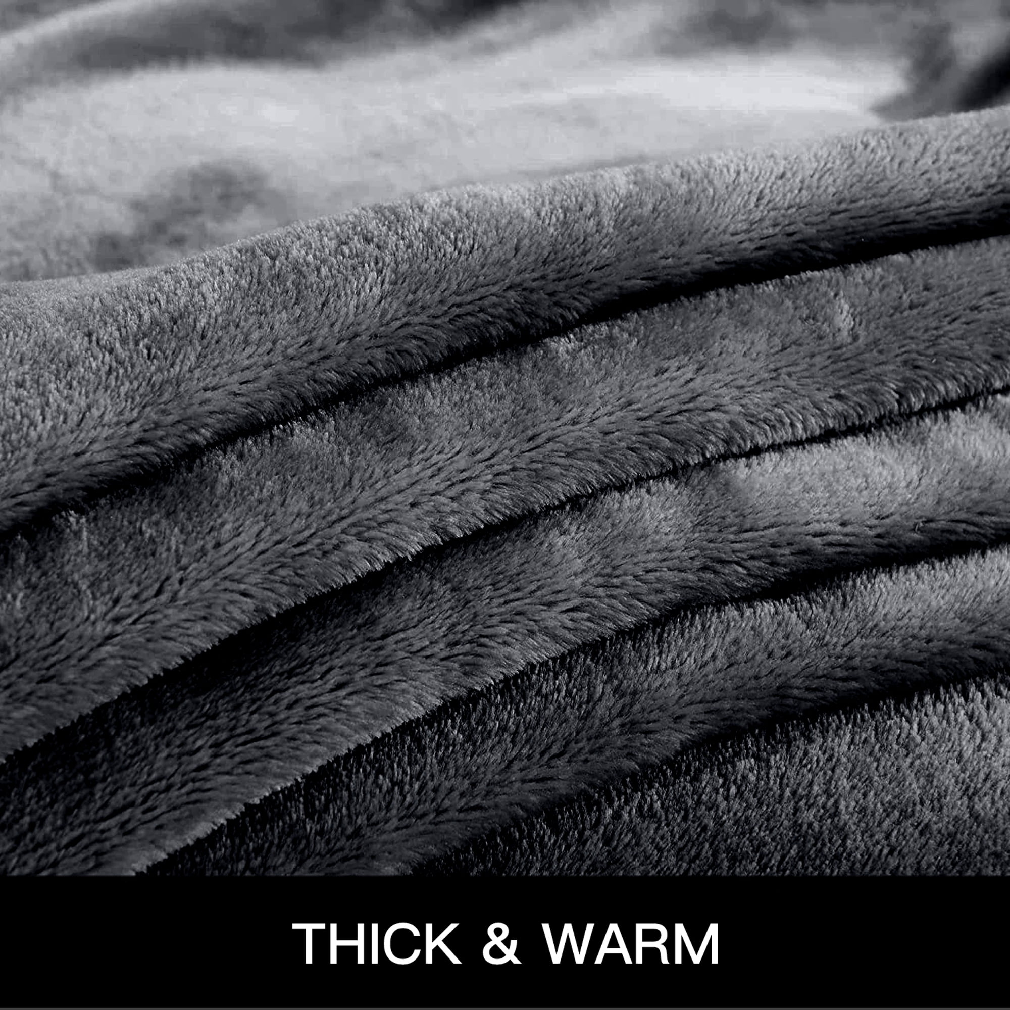 Throw Blanket, Fuzzy & Plush Warm Fleece Blanket, Queen Size Dark Gray Blankets for Couch Beds, Washable Soft Blankets for Women, 90" x 90"