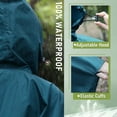 thumbnail image 4 of SaphiRose Hooded Rain Poncho Waterproof Raincoat Jacket for Adults with Pockets Deep Blue, 4 of 7