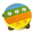 thumbnail image 3 of Tambor de madera, pandereta, tambor de mano, juguete educativo para niños, tambor de percusión de doble fila. 15 centímetros, 3 of 9