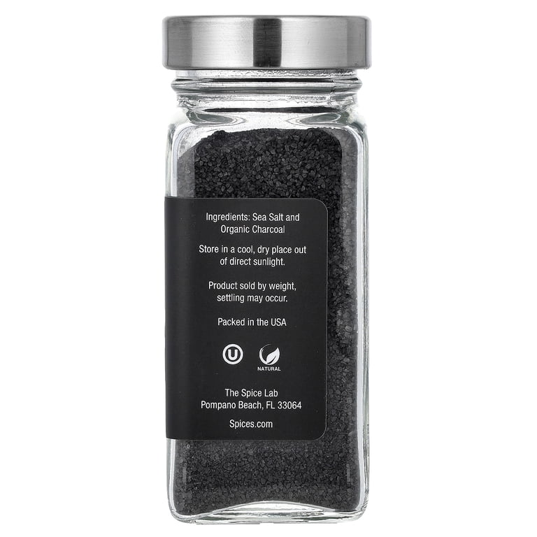 The Spice Lab Hawaiian Black Lava Sea Salt, Fine Grain, 4.3 oz